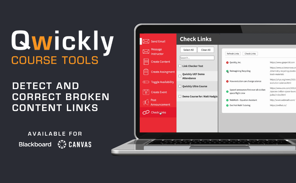 Detect and Correct Broken Content Links in Qwickly Course Tools